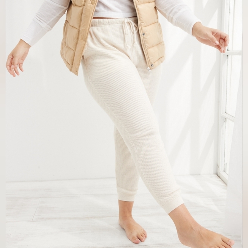 NWOT Aerie Waffle Jogger Size XL Heather Frost